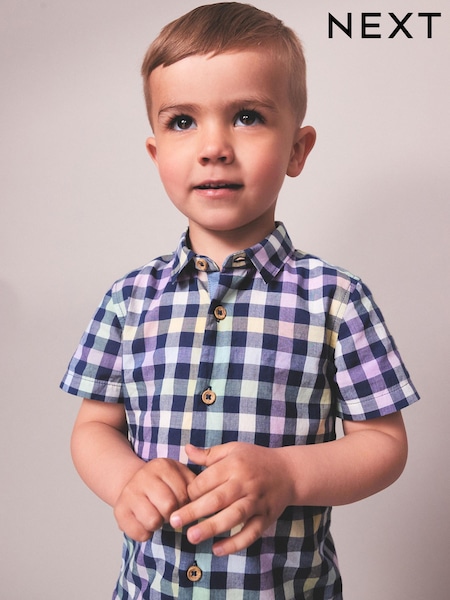 Navy Gingham Check Shirt (3mths-7yrs) (C61435) | €7 - €9