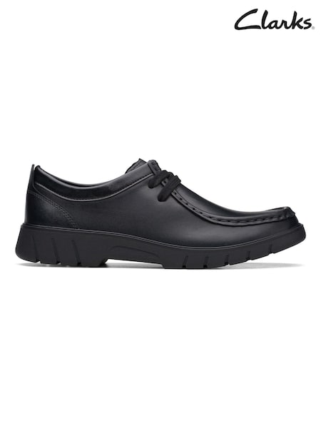 Clarks Black Multi Fit Leather Branch Low Shoes (C61526) | €14 - €15