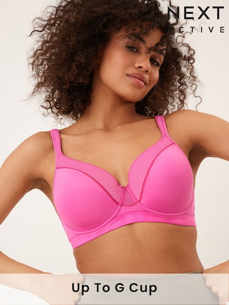 Bright Pink Active Sports High Impact Full Cup Wired Bra B-G (C61606) | $34
