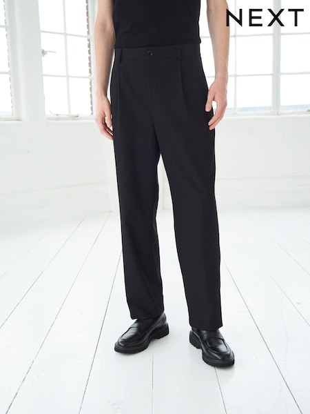 Black EDIT Oversized Lapelless Suit Trousers (C61664) | €4