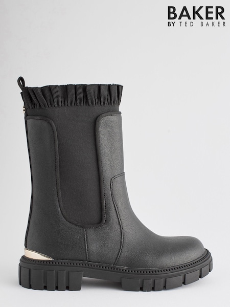 Schwarz - Baker by Ted Baker Mädchen Hohe Stiefel mit Rüschen (C61741) | 41 € - 43 €