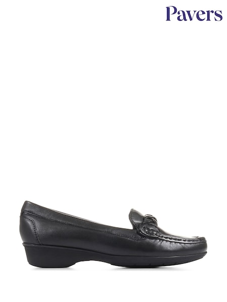 Pavers Casual Leather Black Moccasin Shoes (C61874) | AED233
