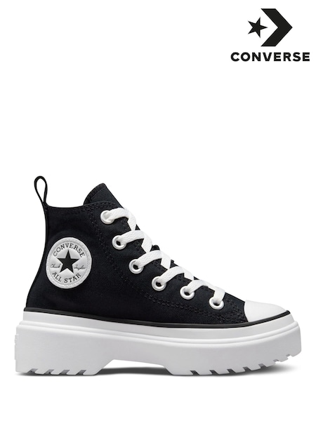 Converse Black Lugged Glitter Lift Junior Trainers (C61921) | €32