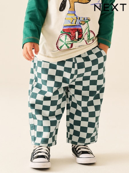 White/Green Checkerboard - ខោ​សម្រាប់​ទាញ​ចូល​ក្នុង​ធុង (3ខែ-7ឆ្នាំ)