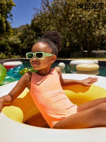 Orange Shell Textured Swimsuit (3-16yrs) (C62067) | AED14 - AED19
