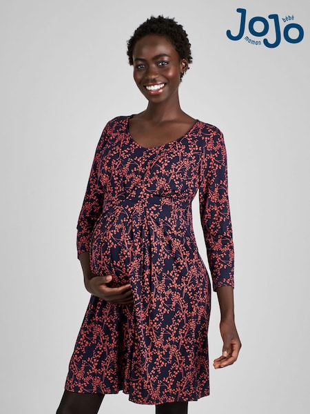 JoJo Maman Bébé Print Jersey Pleated Maternity & Nursing Dress (C62159) | 68 €