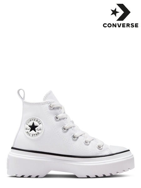 Converse White Lugged Glitter Lift Junior Trainers (C62269) | €34