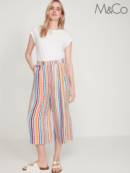 M&Co White Striped Crop Culottes (C62441) | 11 €