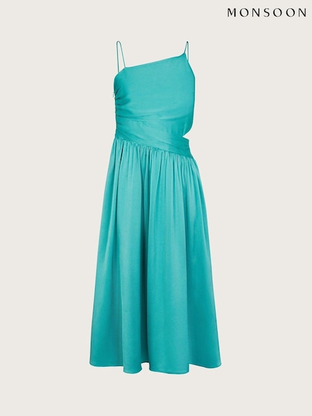 Monsoon Green Satin Cut-Out Prom Dress (C62521) | € 21 - € 23