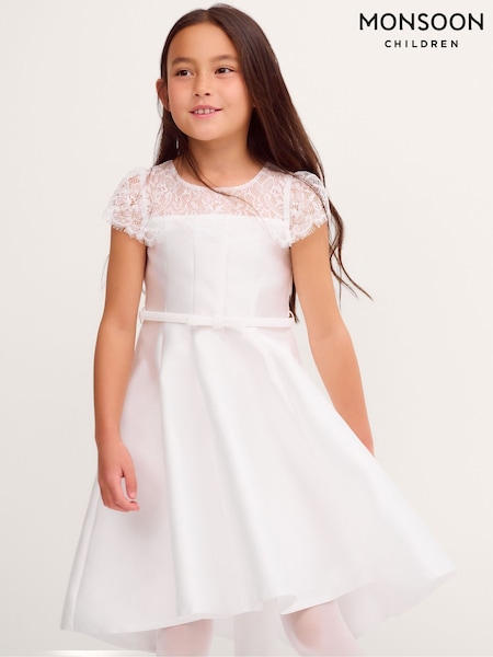 Cream - Monsoon Angelina Lace Satin Bridesmaid Dress