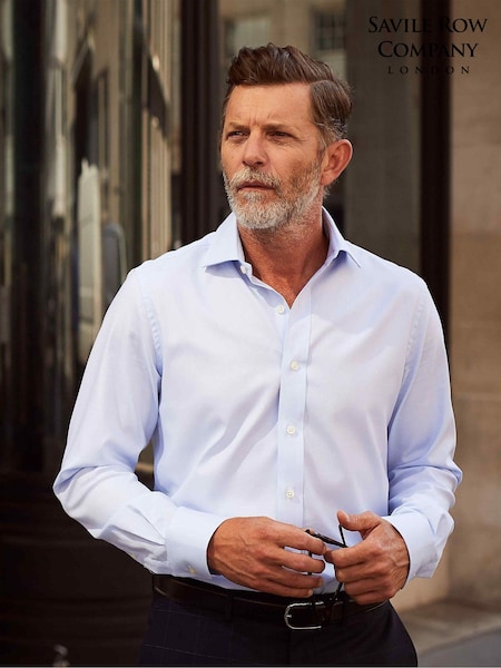 Savile Row Company Slim Fit Pink Twill Double Cuff 100% Cotton Shirt (C62800) | €25