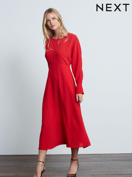 Red Chain Detail Midi Dress (C62970) | €17