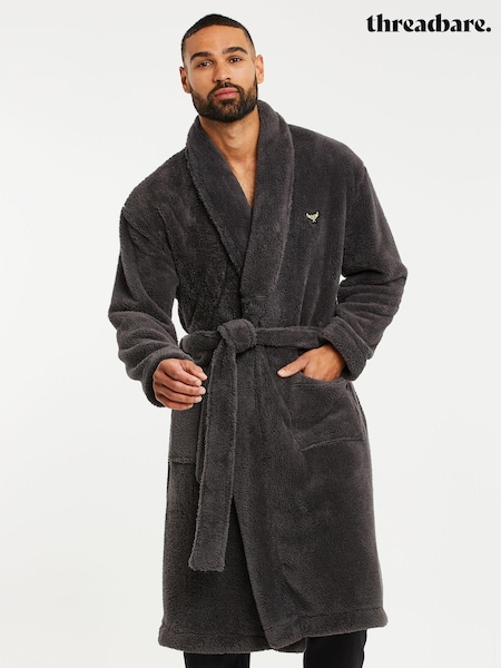 رمادي - Threadbare Cosy Soft Fleece Dressing Gown (C63092) | ‏199 د.إ.‏