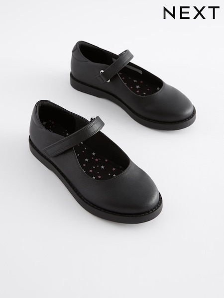 Black Matt School Mary Jane Crepe Sole Shoes (C63598) | AED122 - AED157