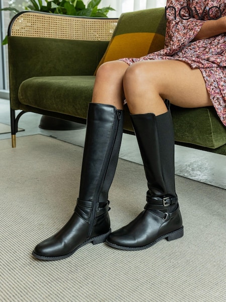 Novo Novo Wide Fit Jadine High Buckle Detail Riding Boots (C63611) | ‏262‏₪