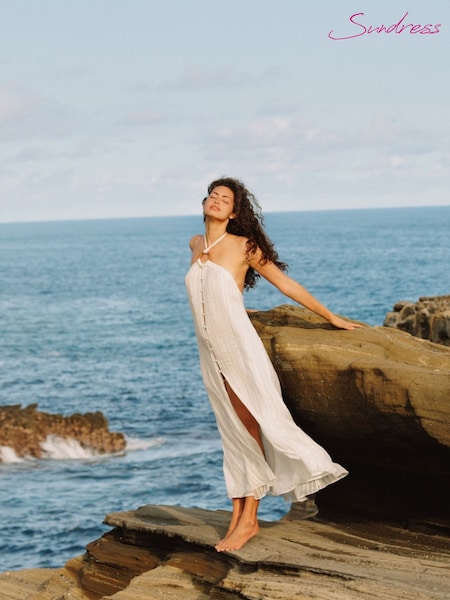 Sundress Bea White Viscose Dress (C63886) | €95