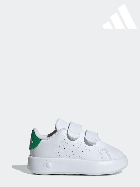 Valkoinen/Vihreä - Adidas Kids Advantage Trainers (C64118) | €39