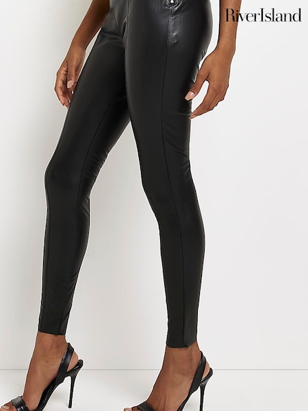 River Island Black Stretch Zip Skinny Trousers (C64791) | €21.50
