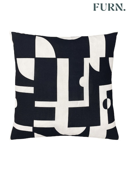 furn. Monochrome Manhattan Geometric Printed Cushion (C65414) | €37