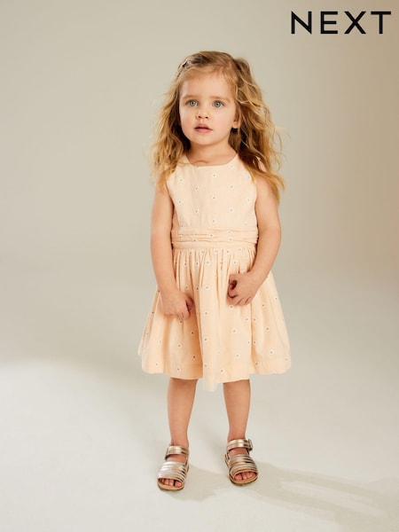 Taupe Daisy Embroidered Dress (3mths-8yrs) (C65554) | €11.50 - €13.50