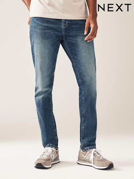 Синий выбеленный - Облегающий крой - Slim Fit Classic Stretch Jeans (C65630) | €5