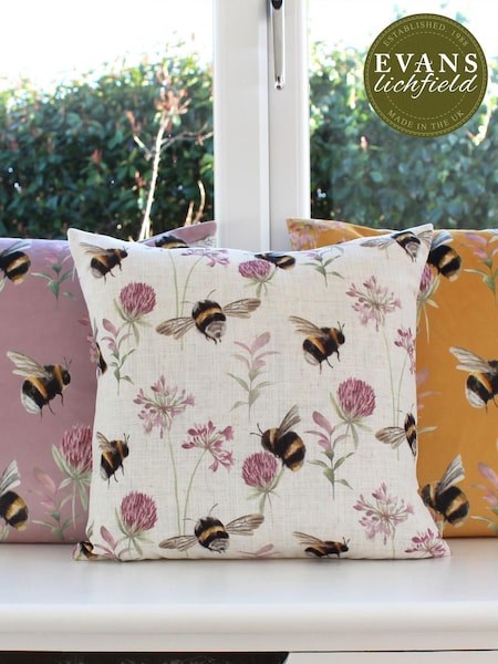 Evans Lichfield Natural Multicolour Country Bee Garden Printed Cushion (C65927) | AED99