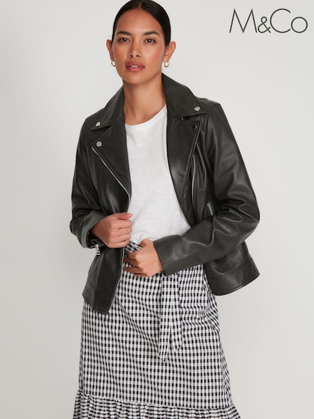 M&Co Black Leather Jacket (C65980) | €82