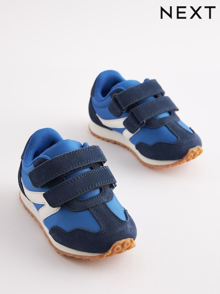Navy Blue/White Retro Double Strap Trainers (C66107) | € 5