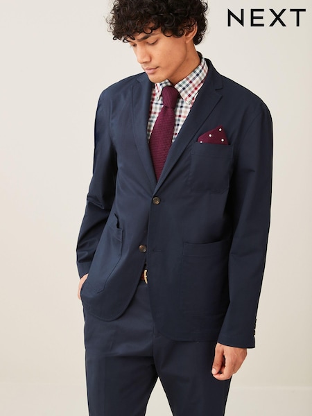 Темно-синий - Стандартный крой - Oversized Fit Cotton Rich Suit Jacket (C66132) | €26