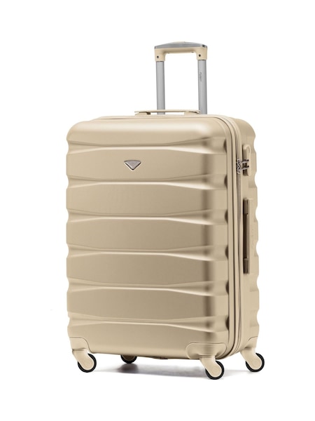 Flight Knight Champagne Medium Hardcase Lightweight Check In Suitcase With 4 Wheels (C66146) | €77