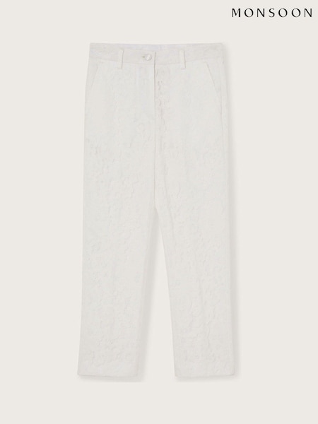 Monsoon Cream Brea Lace Bridesmaid Trousers (C66311) | 223 QAR - 247 QAR