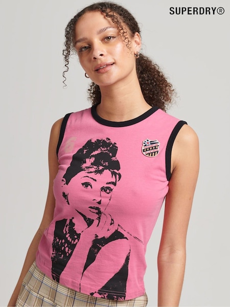 Superdry Pink 100% Cotton Allstars AH Graphic Vest Top (C66446) | €32