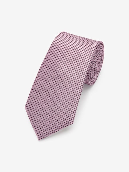 Dusky Pink Signature Textured Silk Tie (C66450) | €11.50