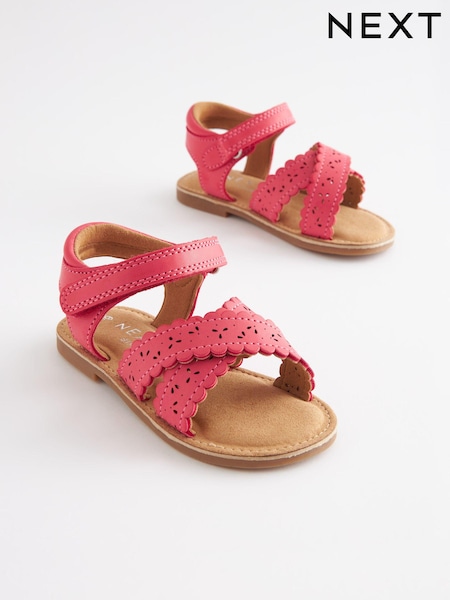 Pink Wide Fit (G) Cross Strap Sandals (C66451) | €9 - €10.50