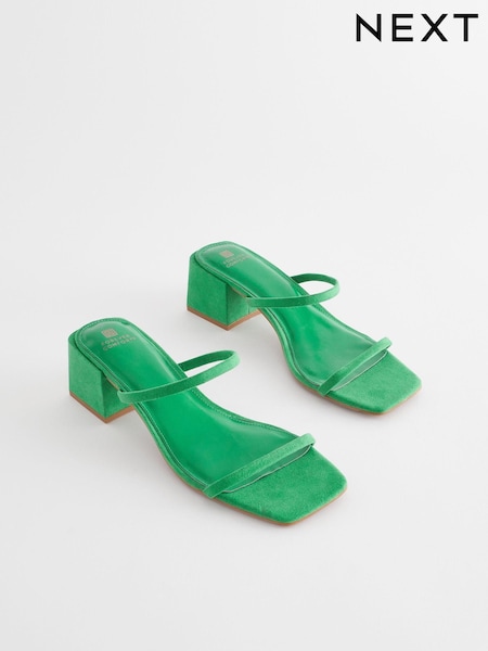 Green Regular/Wide Fit Forever Comfort® Two Band Block Heel Mules (C66782) | €16