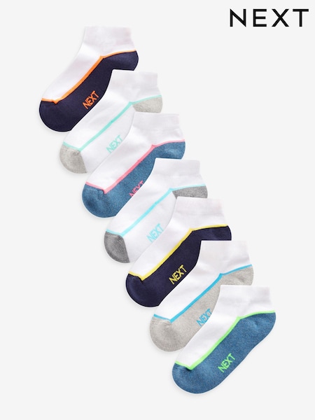 Blanco/azul - Cushioned Footbed Trainer Socks 7 Pack (C67002) | 12 € - 15 €