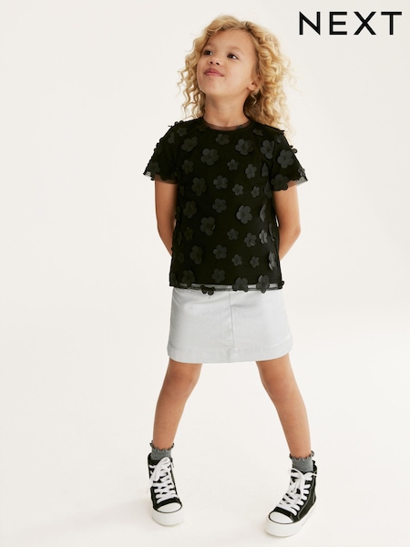 Black Flower 3D Mesh T-Shirt (3-16yrs) (C67092) | €8 - €11