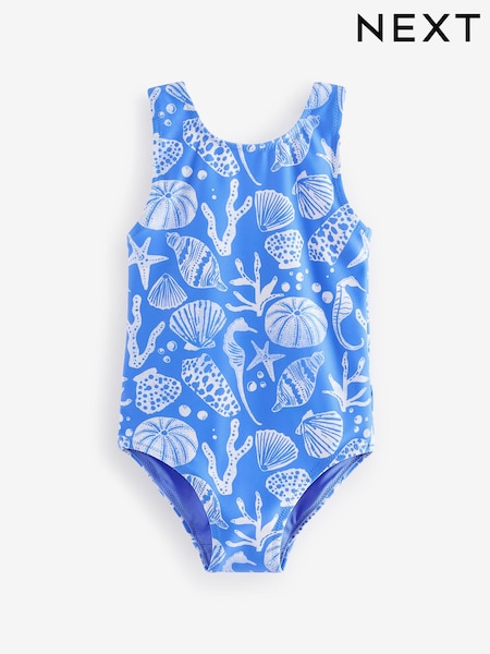 . Blau: Oberstoff - Tie Shoulder Swimsuit (3mths-7yrs) (C67144) | 11 € - 12 €