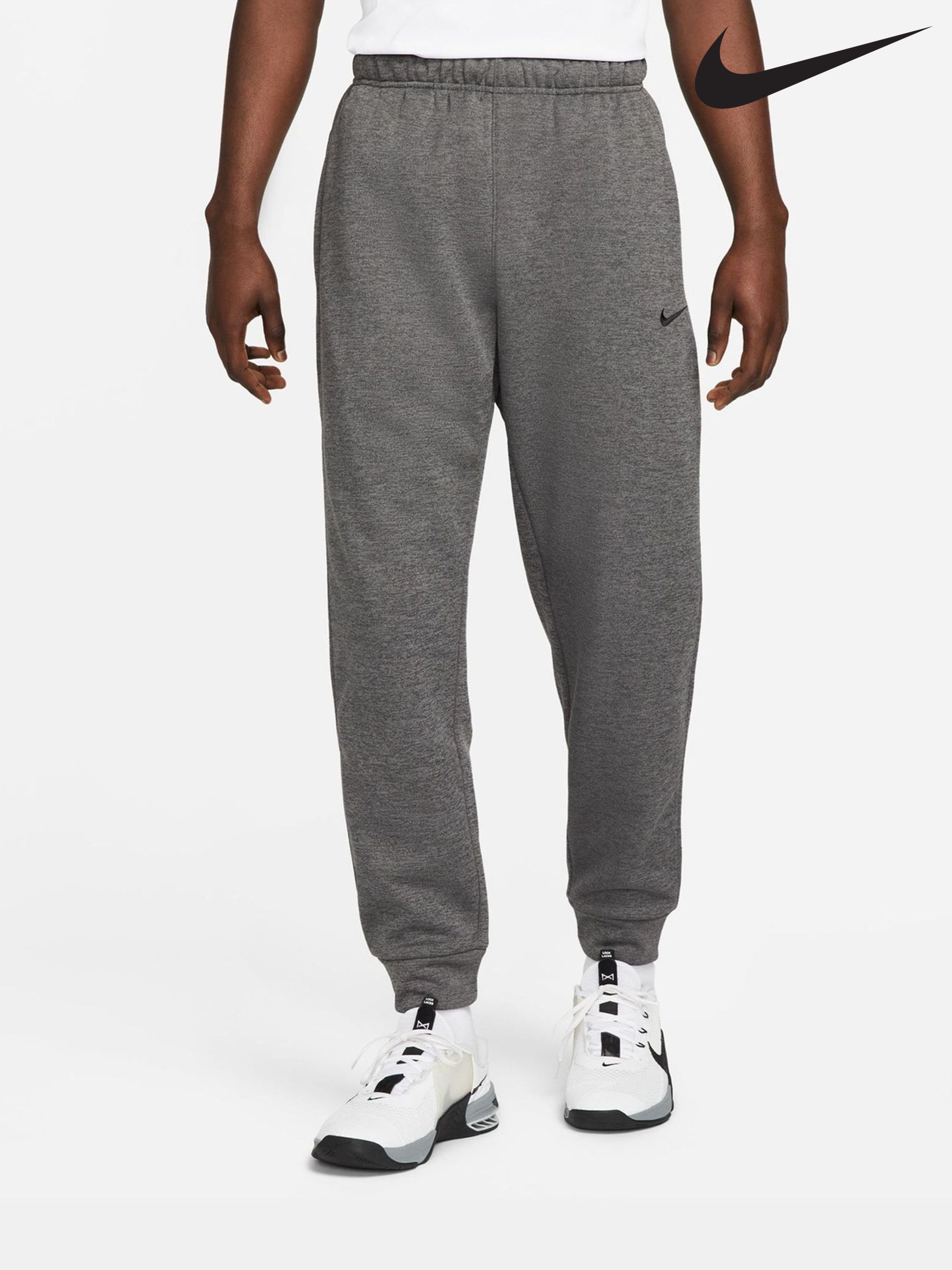 nike training tapered joggers in grey marl