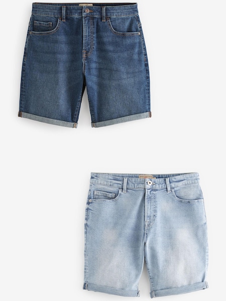Mittelblau/Bleach/2er-Pack - Stretch Denim Shorts (C68004) | 12 €