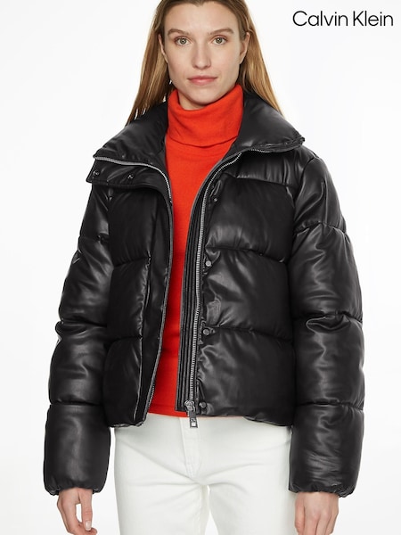 Calvin Klein PU Padded Black Puffer Jacket (C68060) | €252