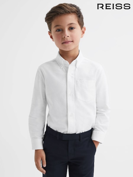 أبيض - Reiss Greenwich Button Down Oxford Shirt (C68222) | ‏202 د.إ.‏
