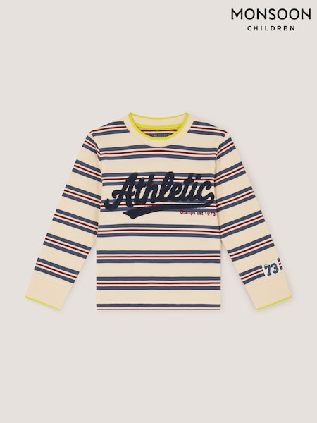 Krem - Monsoon Athletic Stripe Long Sleeve Top