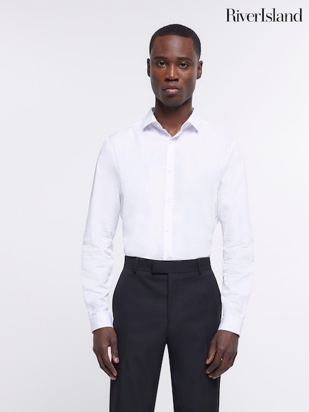 River Island White Slim Shirt (C68900) | kr336