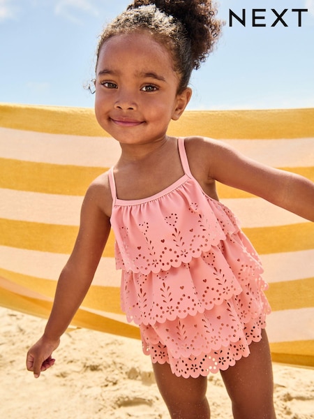 Pink Broderie Ruffle Swimsuit (3mths-7yrs) (C68966) | €8 - €9