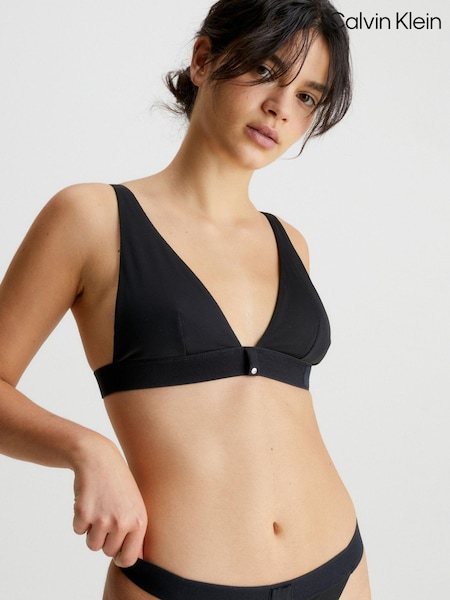 Calvin Klein Monogram Rib Triangle Black Bikini Top (C69185) | €22.50