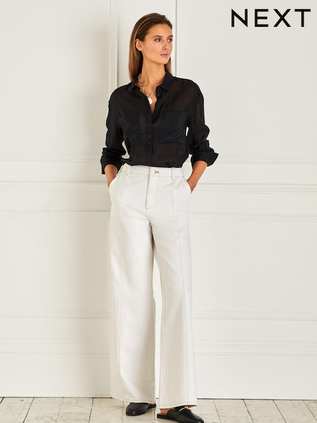 Бежевый/белый - Tailored Wide Leg Jeans (C69190) | €23