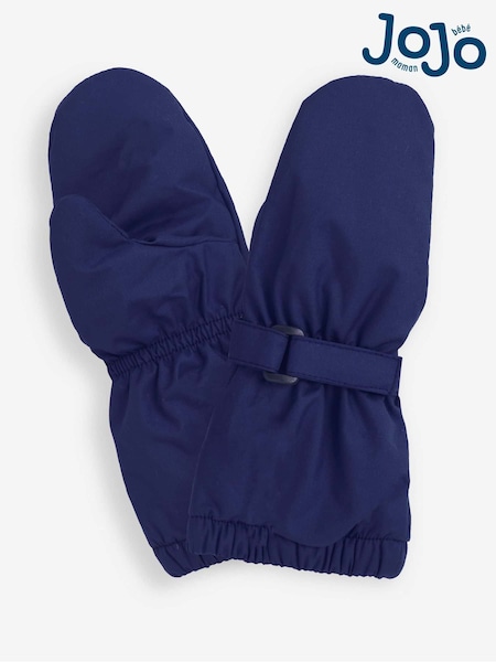 כחול כהה - Jojo Maman Bébé Waterproof Fleece Lined Mittens (C69801) | ‏91‏₪