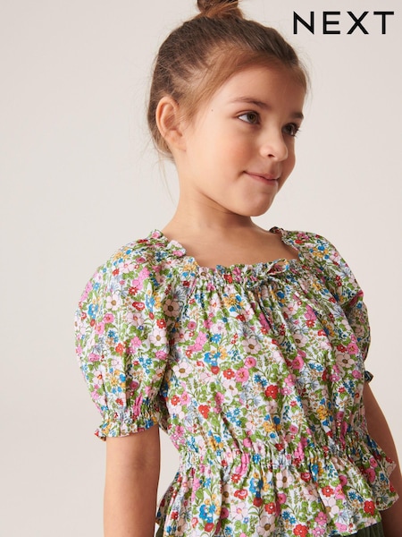 Ditsy Print Ruched Blouse (3-16yrs) (C70241) | €7 - €10