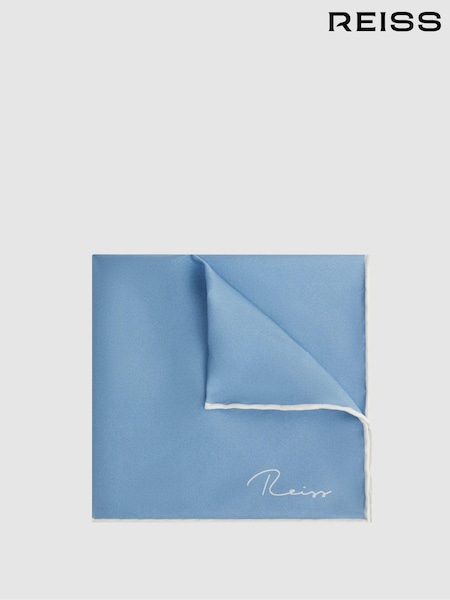 Reiss Soft Blue Ceremony Plain Silk Pocket Square (C70424) | OMR29